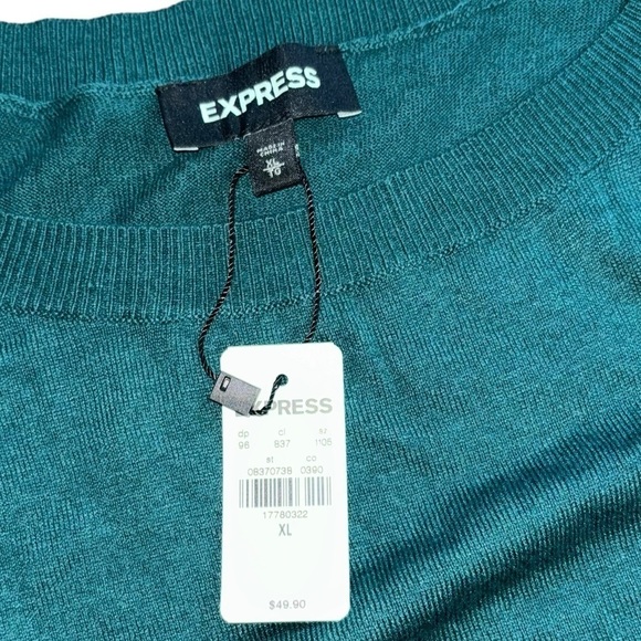 Express NWT Women’s XL Tunic Top Forest Green 3/4 Sleeves Preppy Feminine Classy - Picture 13 of 16